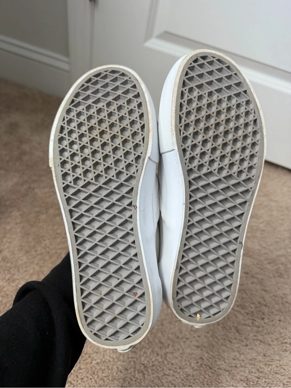 VANS Classic Skate Slip-On White Canvas Men’s Shoes Size US 5.5 Logo Accent